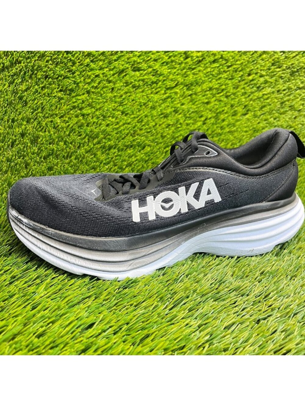 Hoka One One Bondi 8 Womens Size 10D Black White Athletic Running Shoes Sneakers - Picture 6 of 12